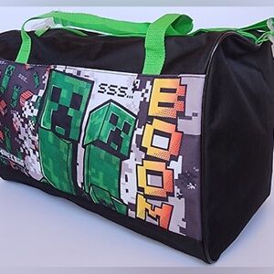 Minecraft TNT Creeper Luggage Travel Overnight Bag (16 x 10.5 x 10)-NEW